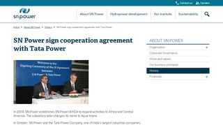 
                            8. SN Power sign cooperation agreement with Tata Power - SNPower