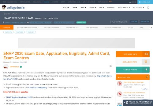 
                            8. SNAP 2018 Result (Declared), Selection Process, Cut off - Collegedunia