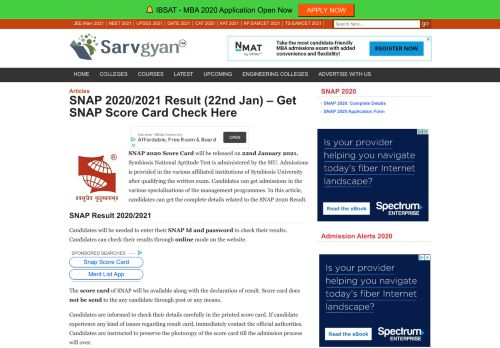 
                            11. SNAP 2018/2019 Result, SNAP Score Card (Released) - Check Here