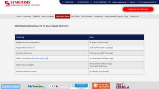 
                            8. SNAP Exam 2018 Important Dates | SNAP 2018 Registration Date