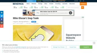
                            8. Snap Inc. (NYSE:SNAP) - Mike Khouw's Snap Trade | Benzinga