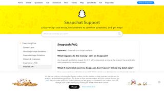 
                            12. Snapcash FAQ - Snapchat Support