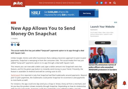 
                            5. Snapcash New App Allows You to Send Money On Snapchat - Pulse.ng