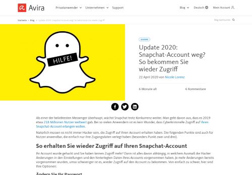 
                            4. Snapchat-Account weg? So bekommt ihr wieder Zugriff - Avira Blog