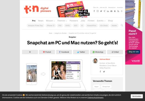 
                            5. Snapchat am PC und Mac nutzen? So geht's! | t3n – digital pioneers
