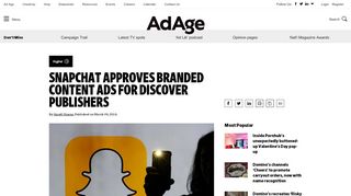 
                            6. Snapchat Approves Branded Content | Digital - Ad Age