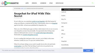 
                            7. Snapchat for iPad With This Secret | Appamatix