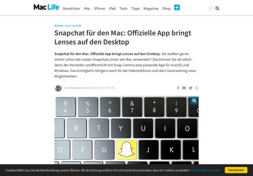 
                            6. Snapchat für den Mac: Offizielle App bringt Lenses auf den Desktop ...