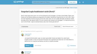 
                            2. Snapchat LogIn funktioniert nicht (Root)? (Handy) - Gutefrage