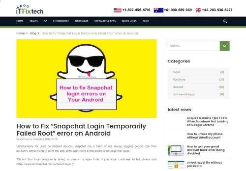 
                            10. Snapchat login temporarily failed Root error on Android| ITFixTech