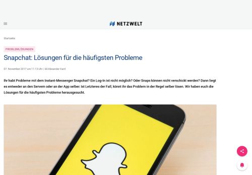 
                            9. Snapchat: Lösungen für die häufigsten Probleme - NETZWELT