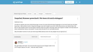
                            4. Snapchat; Nummer gewechselt. Wie kann ich mich einloggen? (Account ...
