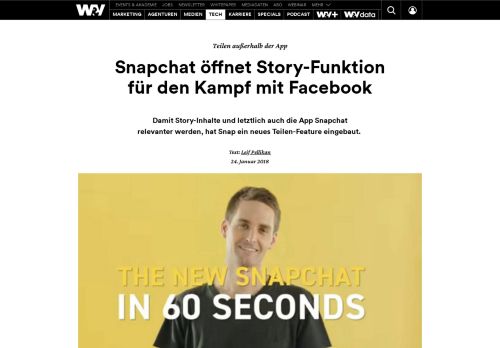 
                            11. Snapchat öffnet Story-Funktion für den Kampf mit Facebook | W&V