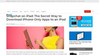 
                            2. Snapchat on iPad: The Secret Way to Download iPhone-Only Apps to ...