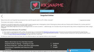 
                            13. Snapchat Online | KikSnapMe.com