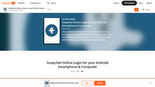 
                            4. Snapchat Online Login for your Android Smartphone & Computer ...