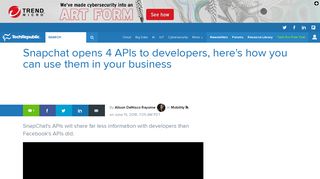 
                            6. Snapchat opens 4 APIs to developers, here's how you can ...
