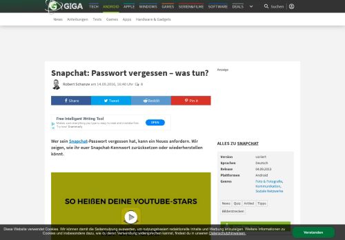 
                            6. Snapchat: Passwort vergessen – was tun? – GIGA