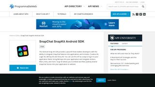 
                            5. SnapChat SnapKit Android SDK | ProgrammableWeb