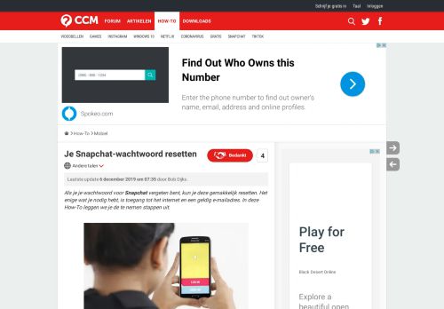 
                            2. Snapchat-wachtwoord vergeten - CCM