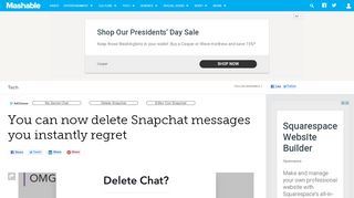 
                            10. Snapchat will now let you delete messages in chat - Mashable