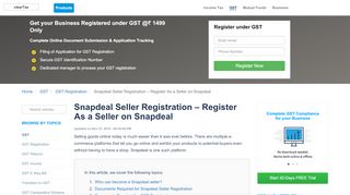 
                            7. Snapdeal Seller Registration - Register As a Seller on Snapdeal