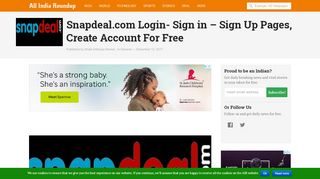 
                            6. Snapdeal.com Login- Sign in – Sign Up Pages, Create Account For Free