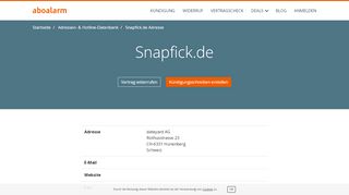 
                            3. Snapfick.de Kündigungsadresse und Kontaktdaten - Aboalarm