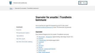 
                            9. Snarveier for ansatte i Trondheim kommune - Trondheim kommune