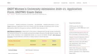 
                            10. SNDT Women's University Admission 2019-20: Application form ...
