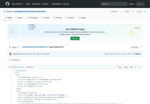 
                            6. sneakemail-chrome-extension/login-popup.html at master · carver ...