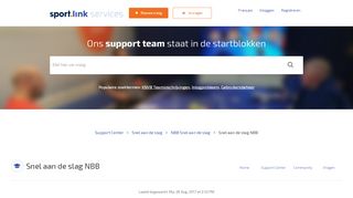 
                            13. Snel aan de slag NBB - Sportlink