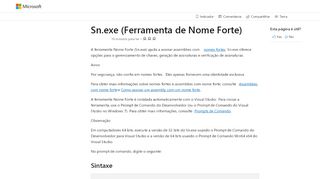 
                            3. Sn.exe (Ferramenta de Nome Forte) | Microsoft Docs