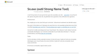 
                            2. Sn.exe (outil Strong Name Tool) | Microsoft Docs