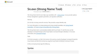 
                            1. Sn.exe (Strong Name Tool) | Microsoft Docs
