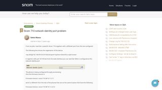 
                            4. Snom 710 network identity port problem : Helpdesk platform