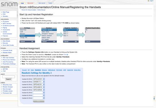 
                            7. Snom m9/Documentation/Online Manual/Registering the Handsets ...