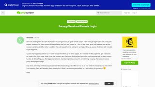 
                            9. Snoopy/Sessions/Remote Login - PHPBuilder Forums