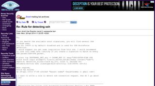 
                            4. Snort: Re: Rule for detecting ssh - SecLists.Org