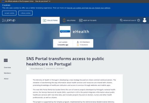 
                            5. SNS Portal transforms access to public healthcare in Portugal | Joinup