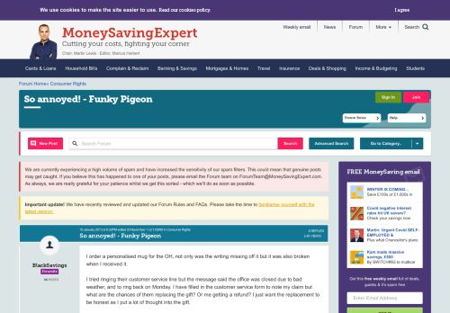 
                            10. So annoyed! - Funky Pigeon - MoneySavingExpert.com Forums