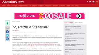 
                            5. So, are you a sex addict? | ABS-CBN News