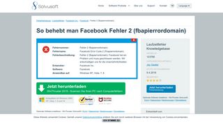 
                            1. So behebt man Facebook Fehler 2 (fbapierrordomain) - Solvusoft