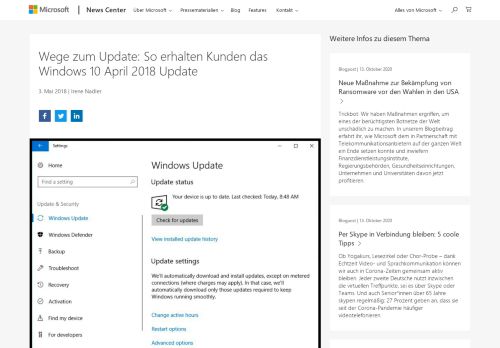 
                            4. So erhalten Kunden das Windows 10 April 2018 Update