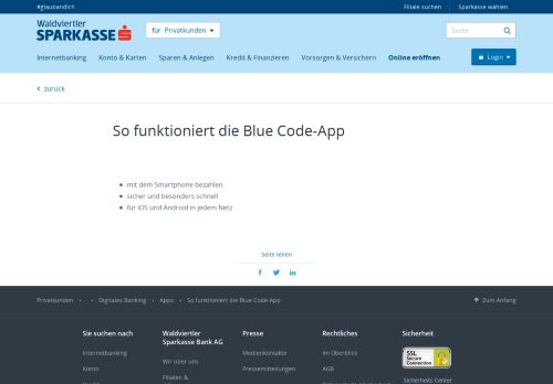 
                            13. So funktioniert die Blue Code-App | Waldviertler Sparkasse