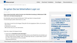 
                            8. So gehen Sie bei fehlerhaftem Login vor