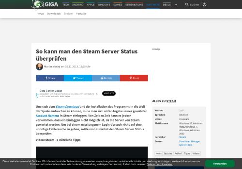 
                            7. So kann man den Steam Server Status überprüfen – GIGA