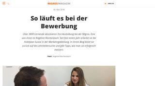 
                            10. So läuft es bei der Bewerbung | Migros-Magazin