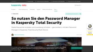 
                            10. So nutzen Sie den Password Manager in Kaspersky Total Security ...