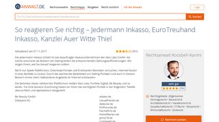 
                            11. So reagieren Sie richtig – Jedermann Inkasso, EuroTreuhand Inkasso ...